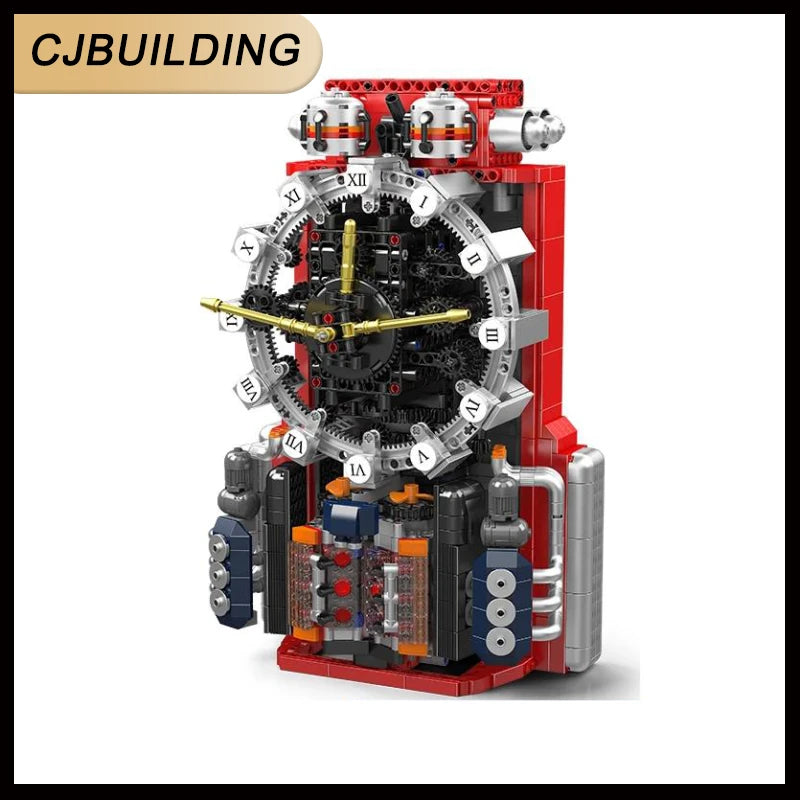 MOULD KING 10187 Technical Mechanical Cyberpunk Clock Building Block with Motors Brick Set Kids Christmas Gift