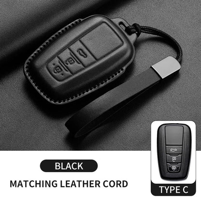 New Leather Car Remote Key Case Cover Shell For Toyota Prius Camry Corolla Avalon CHR RAV4 Land Cruiser Prado Keyless Key Fob