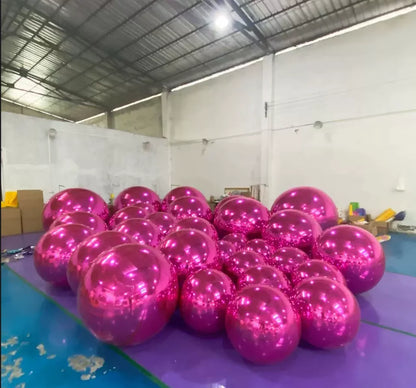 Giant Inflatable Mirror Christmas Ball Decoration — Large, Shiny, Reflective Balloon Ornament