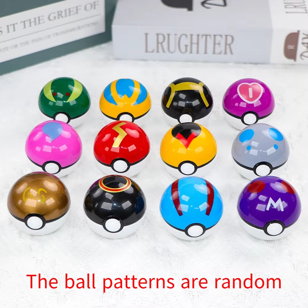 12Pcs Pokemon Pokeball Figure Pikachu Action Figure Cartoon Anime Kawaii Doll Poke Ball Collection Birthday Gifts