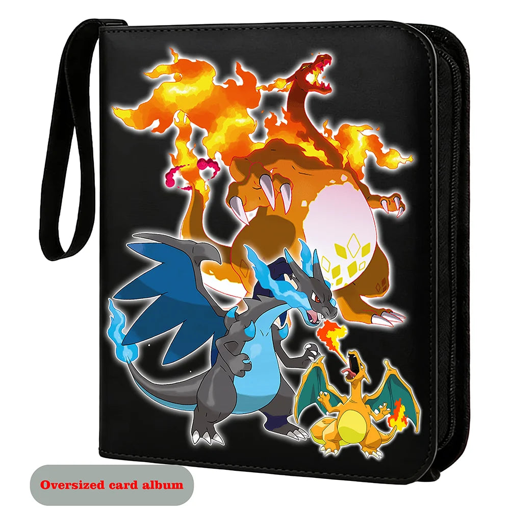 XXL Big Shiny Cards Pack Folder Oversized Jumbo Letters Binder French Charizard Zipper Album Storage Giant Card Sleeves