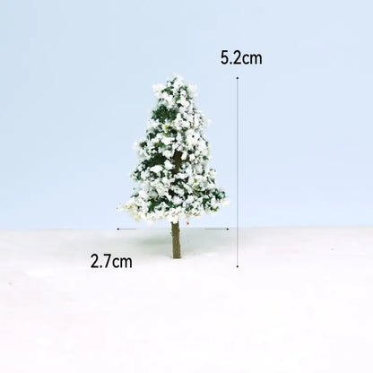 Xmas Christmas Decoration 5 Sizes Of Mini Snow Pine Model Scenery Trees For Winter Ornaments Crafts Home
