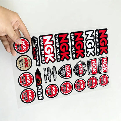 For NGK Reflective Motorcycle Stickers Waterproof Vinyl Decals for Motorbike Helmet Fuel Tank Bike