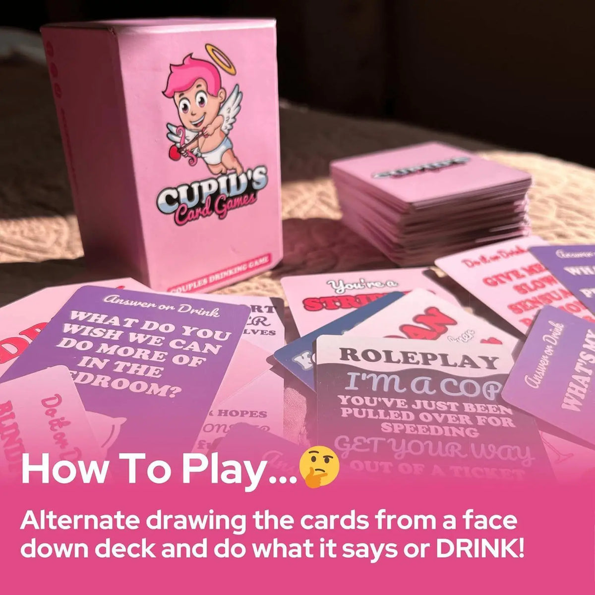 New Cupid Card Game Couples Drinking Game for Adult Dating Nights Bedroom Game for Male and Female Pairs Valentine's Day Gift