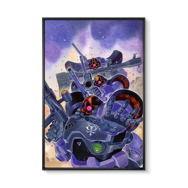 Gundam UC 0079 Frameless Canvas Print  Amuro RX-78 Poster Merchandise - Decorative Wall Art for Bedroom and Headboard