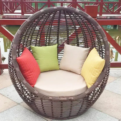 ABB  outdoor rattan bed round bed recliner Internet celebrity bed and breakfast garden hotel villa courtyard sofa