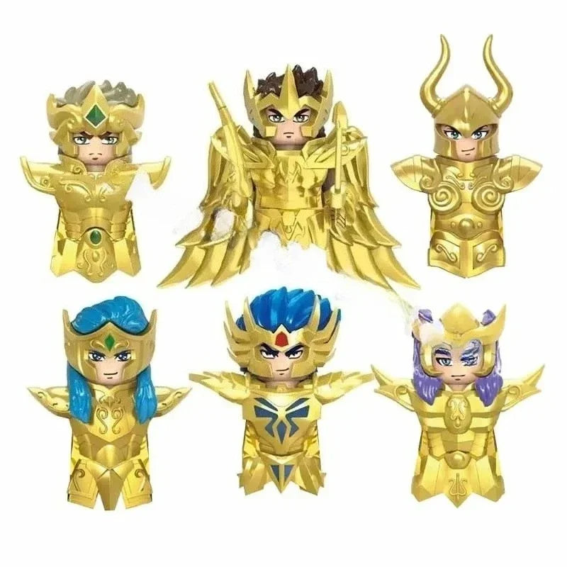 Saint Seiya Japanese Anime Cartoon Bricks Dolls Aiolia Aiolos Model Toys Building Blocks Figures Assembly Toys Gifts CQ11-22