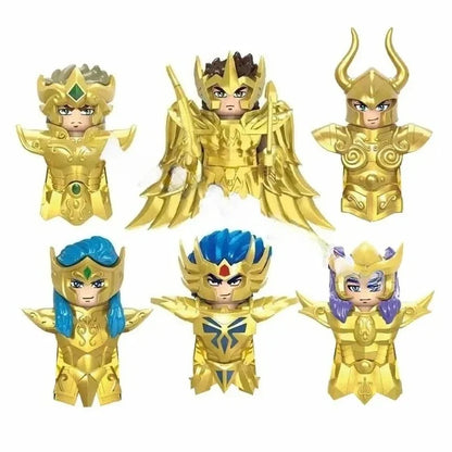 Saint Seiya Japanese Anime Cartoon Bricks Dolls Aiolia Aiolos Model Toys Building Blocks Figures Assembly Toys Gifts CQ11-22