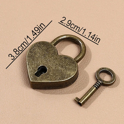 Custom Name Padlock Heart Shape Personalized Name Lock With Key For Bag Suitcase Luggage Box Vintage Mini Customized Name Lock