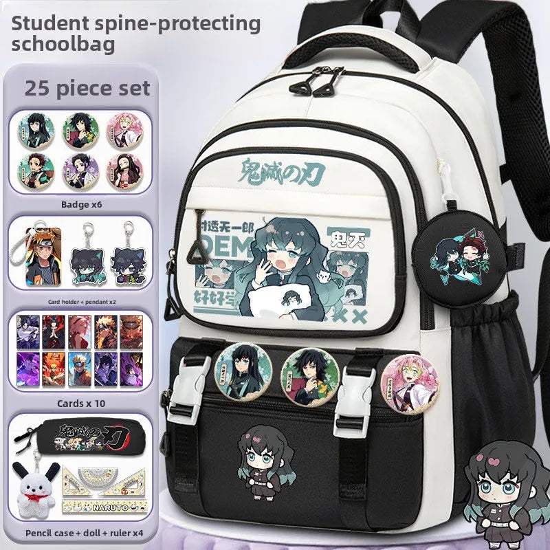 Demon Slayer large capacity cartoon elementary school backpack for boys and girls itabag Nezuko collaboration