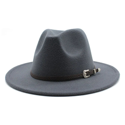 British Style Felt Jazz Fedora Hat 59-61CM Size Panama Trilby Hats for Women Men Gentleman Wedding Party Hat