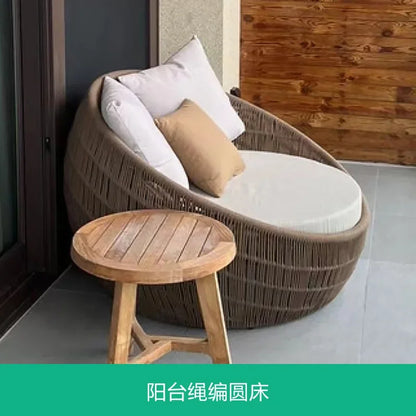 ABB  outdoor rattan bed round bed recliner Internet celebrity bed and breakfast garden hotel villa courtyard sofa