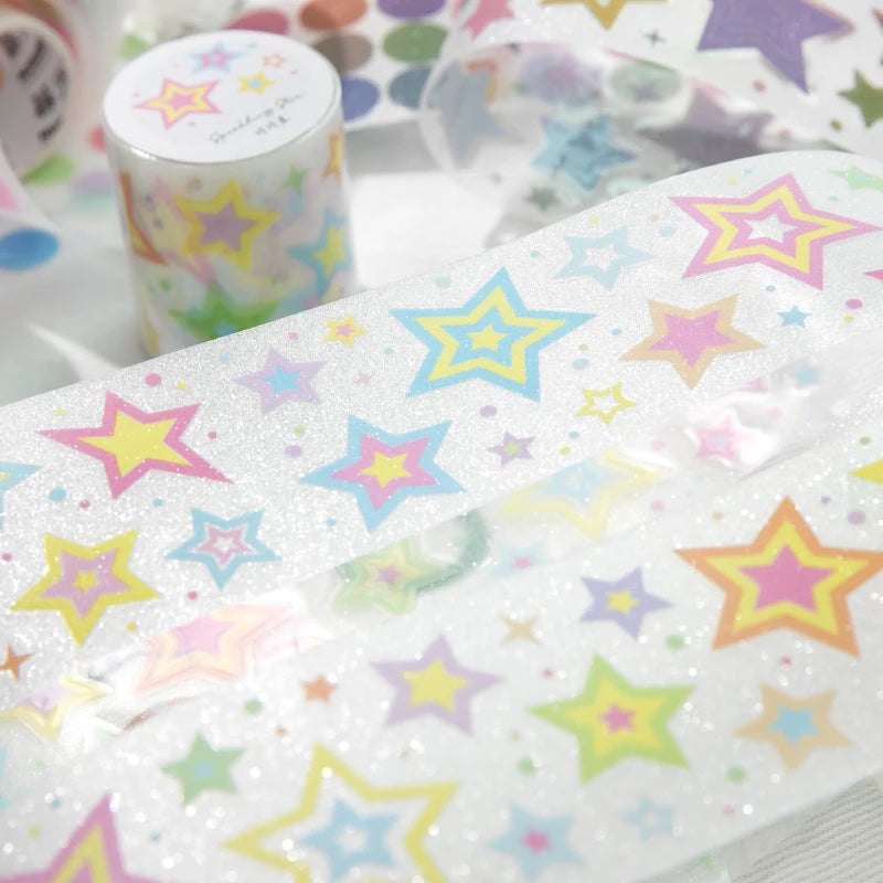 Journal GO 5x200cm Star Cloud Tape Stickers for Scrapbooking Collage Junk Journal DIY Craft Decor Masking Tape Stationery