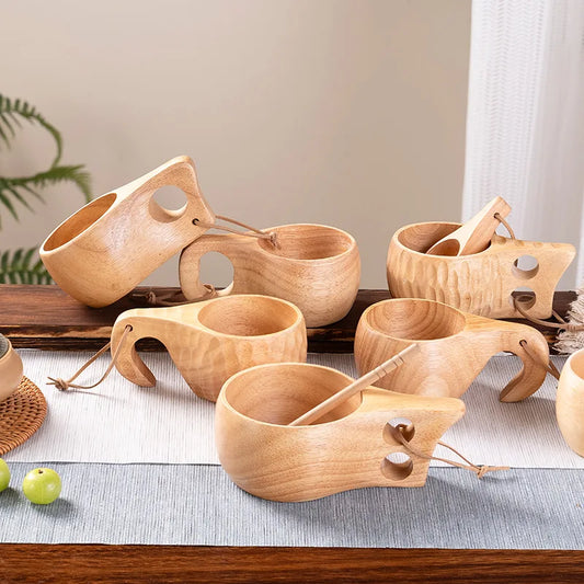 New200ml Outdoor Wood Cup Camping Mug Coffee Milk Cups Mugs Acacia-Wood Drinkware Bushcrafts Artifact Kitchen Home Wooden Craft