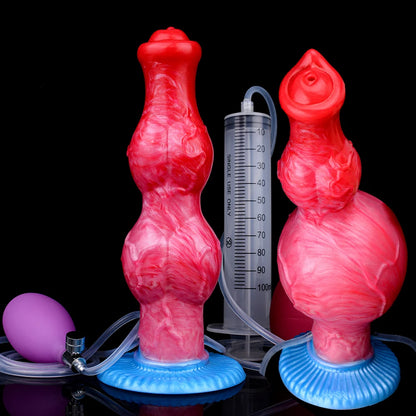 NNSX Large Ejaculation Dildo with Inflatable Anal Plug Big Knot Squirting Penis Adult Sex Toys Erotic Products for Men Women