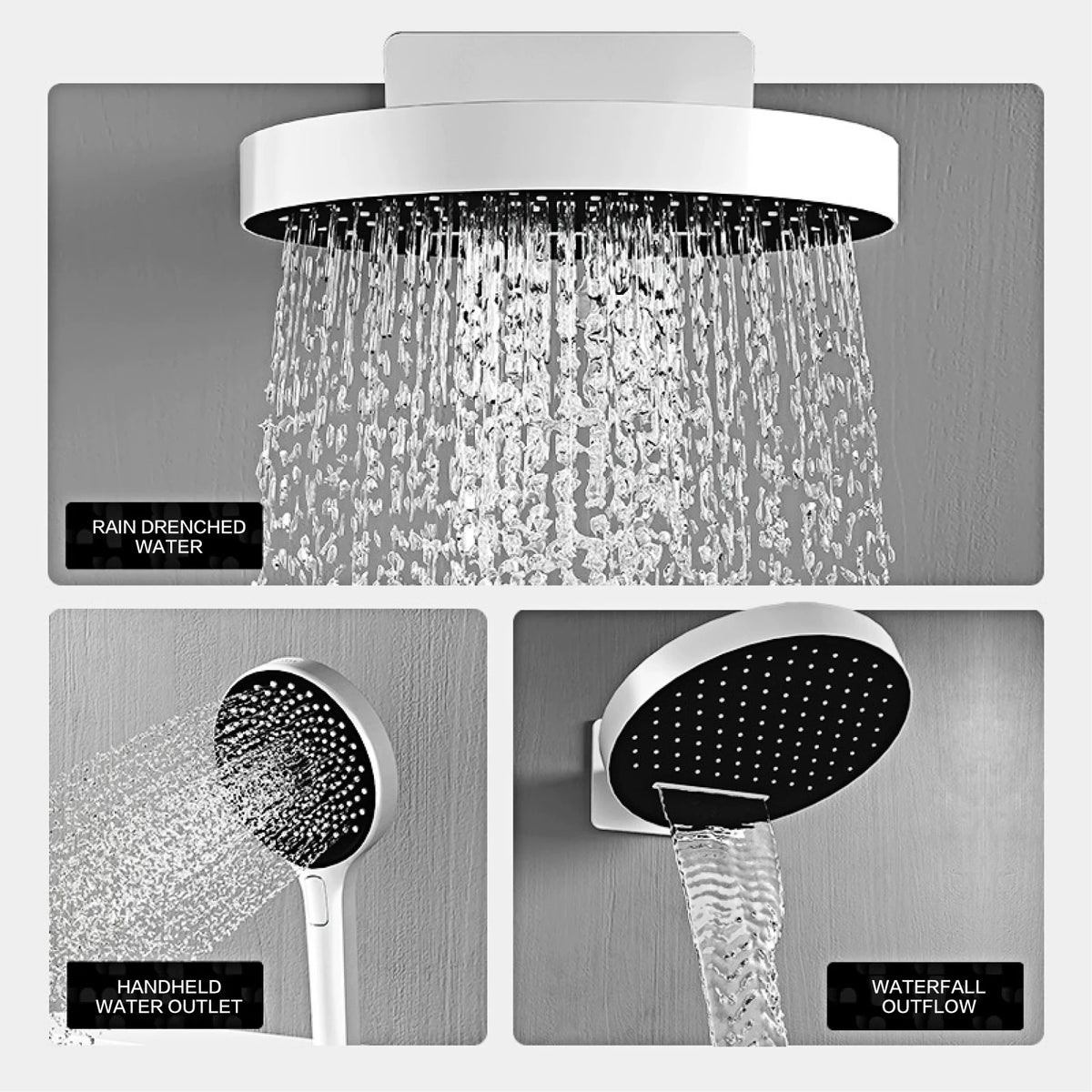 AITANA luxury brass gun gray wall mounted cold and hot water shower system simple design embedded bathroom faucet