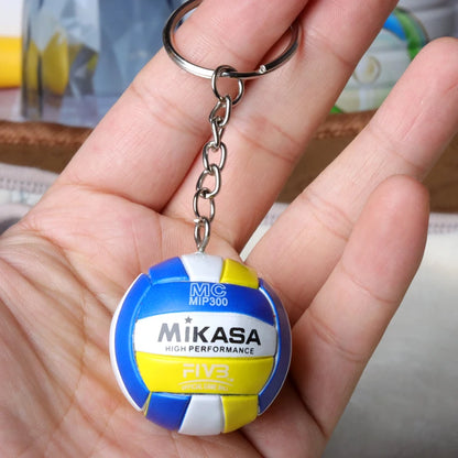 PVC Volleyball Keychain Ball Toy Sport Key Chain Gift Car Ball Key Holder Ring For Players Men Women Keyring Birthday Gift