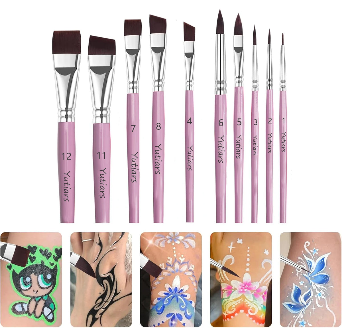 10Pcs Face Brush ，3pcs Finger Sponge Case Daubers Foam and 6pcs Paint Sponges for Oil Acrylics Watercolor Rock Canvas Painting