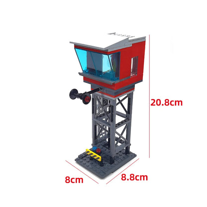 MOC Train Carriage Model, Rail Transport Vehicle, Coal Transport Vehicle, Rail Lift Pole Indicator Light, Train Accessories