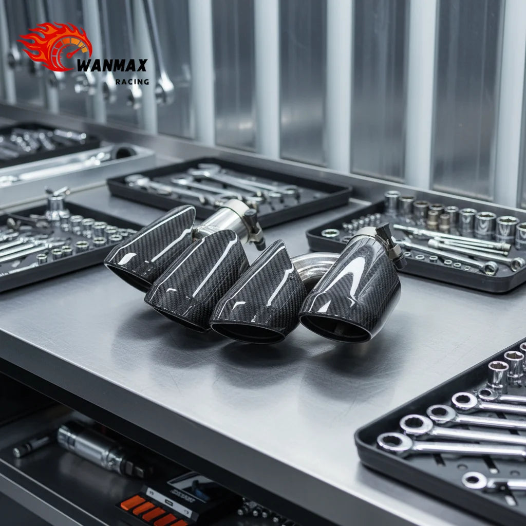 For Carbon Fiber Exhaust Tip for Porsche Macan (2014-2018), Direct Fit Glossy Muffler Tip Replacement, Performance Look Upgrade