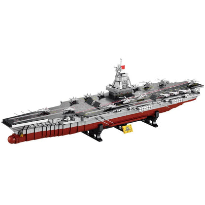 Aircraft carrier building block toy assembly, large warship, navy battleship model, building block, children's kit toy