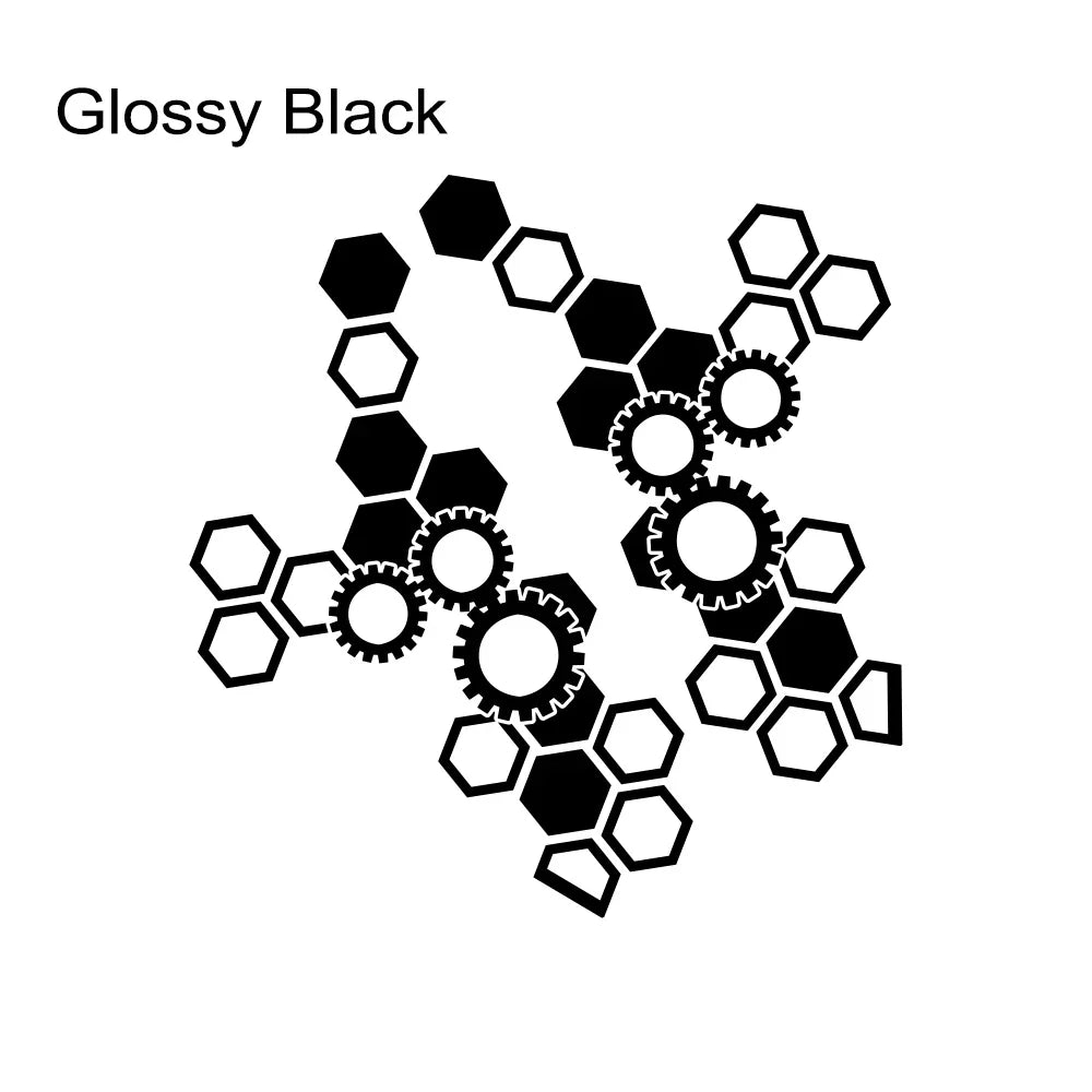 2PCS Motorcycle Front Face Stickers Modification PVC Waterproof Honeycomb Gear Vinyl Decals Moto Body DIY Decoration Accessories