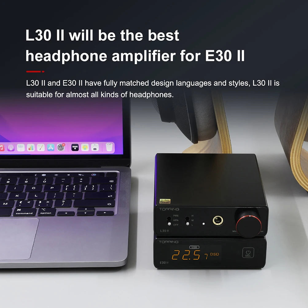 TOPPING E30 II 2x AK4493S DAC+TOPPING L30 II NFCA Headphone AMP+RCA Cable Hi-res Headphone Amplifier Audio Decoder RCA Cable Kit