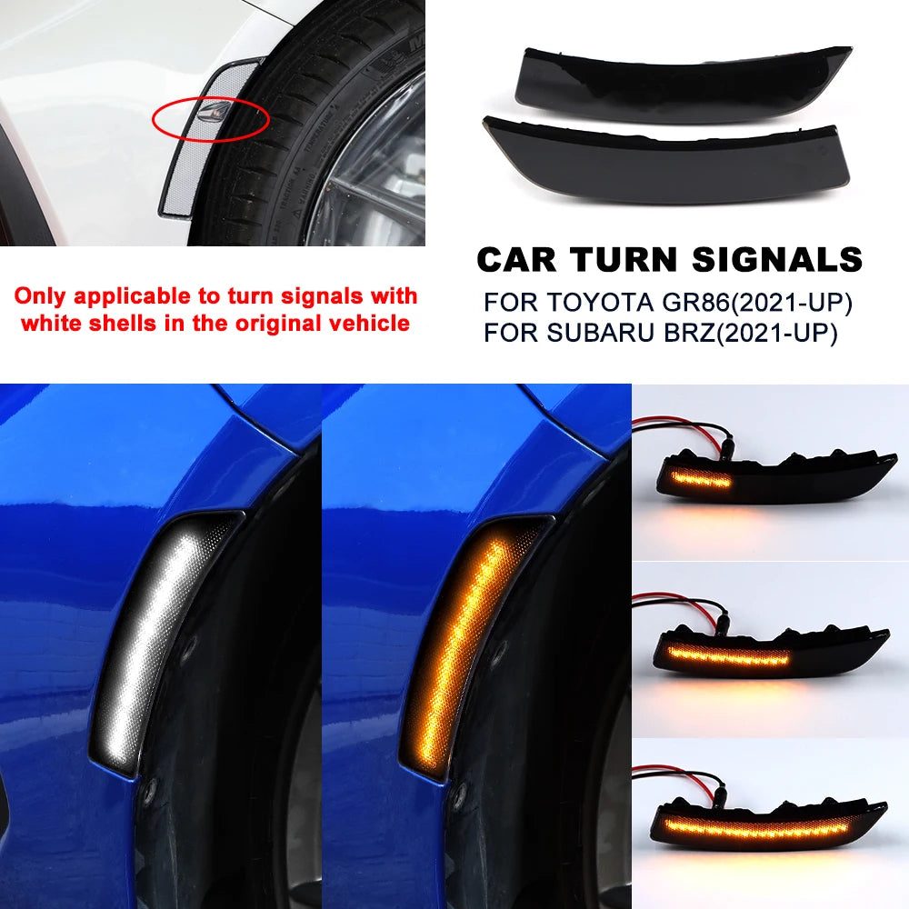 For Subaru BRZ ZD8 Toyota GR86 ZN8 2021 2022 2023 2024 2025 LED Side Marker Light Repeater Lamp Turn Signal Flashing Indicator