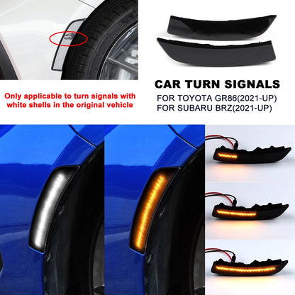 For Subaru BRZ ZD8 Toyota GR86 ZN8 2021 2022 2023 2024 2025 LED Side Marker Light Repeater Lamp Turn Signal Flashing Indicator