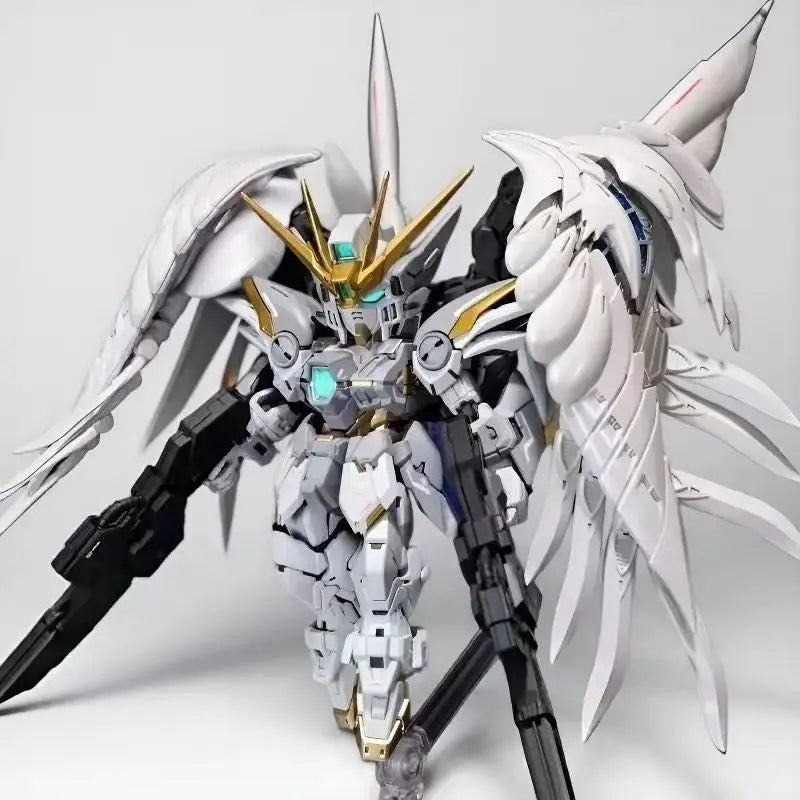 Mgsd Wing Zero Ew Snow White Version Angel Feather Drop Mech Assembly Model Kit Action Figure Decoration Doll Boy Toy Gift