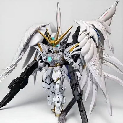 Mgsd Wing Zero Ew Snow White Version Angel Feather Drop Mech Assembly Model Kit Action Figure Decoration Doll Boy Toy Gift