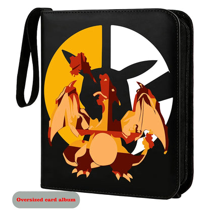XXL Big Shiny Cards Pack Folder Oversized Jumbo Letters Binder French Charizard Zipper Album Storage Giant Card Sleeves