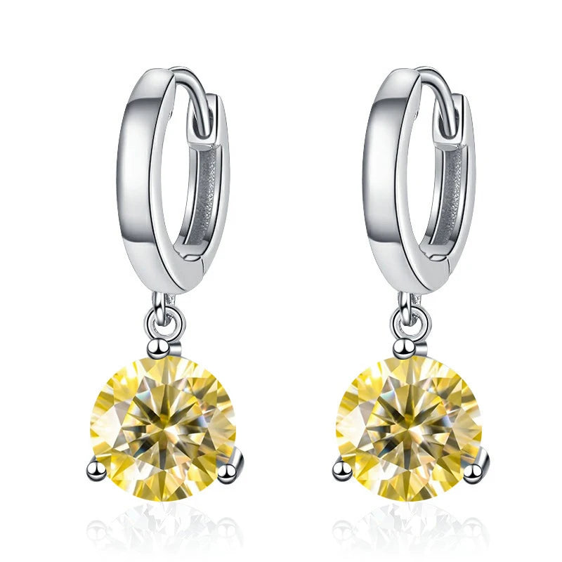 1ct/ 2ct/4ct Moissanite Diamond Earrings S925 Sliver Orginal Drop Earring Wedding Bride Jewelry with Certificate for Women