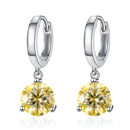 1ct/ 2ct/4ct Moissanite Diamond Earrings S925 Sliver Orginal Drop Earring Wedding Bride Jewelry with Certificate for Women