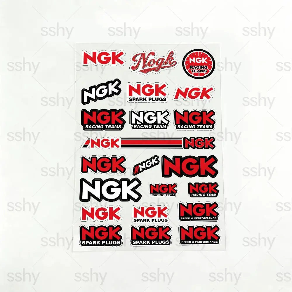 For NGK Reflective Motorcycle Stickers Waterproof Vinyl Decals for Motorbike Helmet Fuel Tank Bike