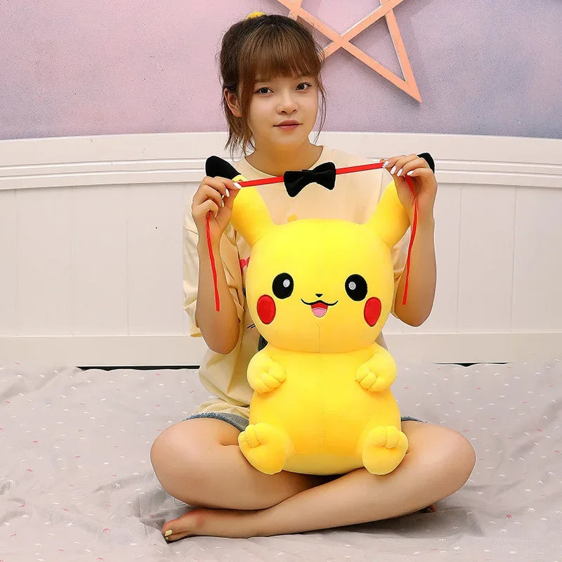 Pokemon Big Size 80cm Pikachu Plush Toy Kawaii Anime Yellow Elf Plush Doll Soft Stuffed Cartoon Doll Birthday Gift for Kids Girl