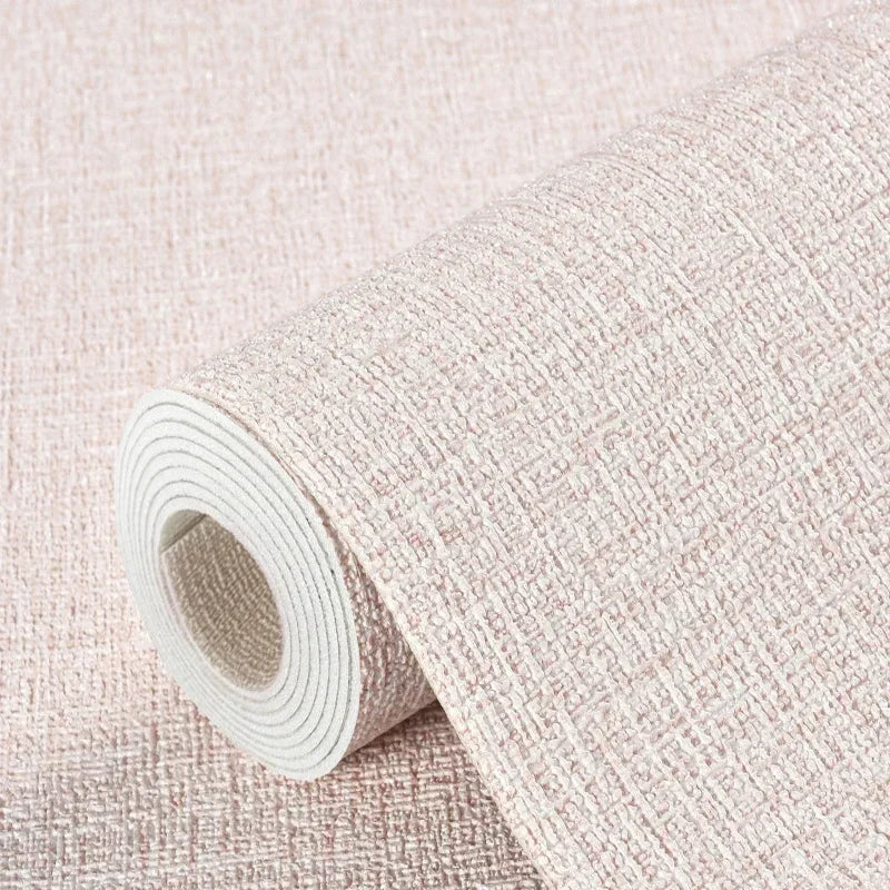 3D Self-Adhesive Linen Wallpaper Continuous Waterproof Wall Stickers Living Room Bedroom Kitchen Cabinet Waterproof Wall Sticker