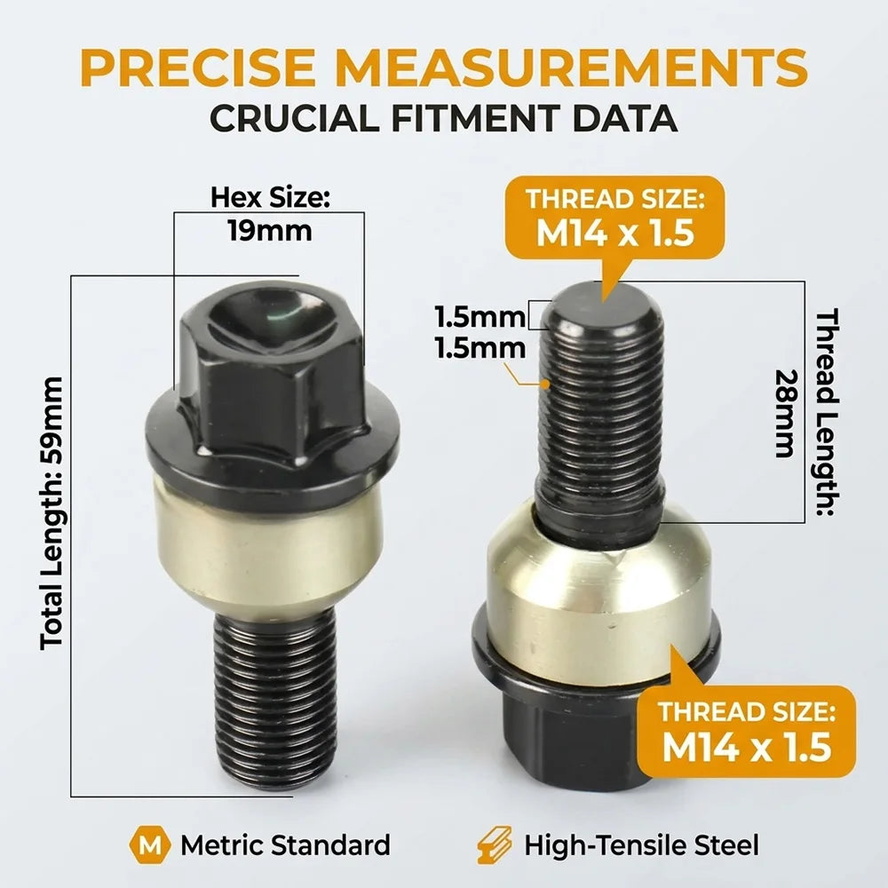 WHT006978 Wheel Lug Bolts For Porsche Cayenne Macan Panamera 911 997 991 Boxster Cayman M14x1.5 99736120301 99736120302
