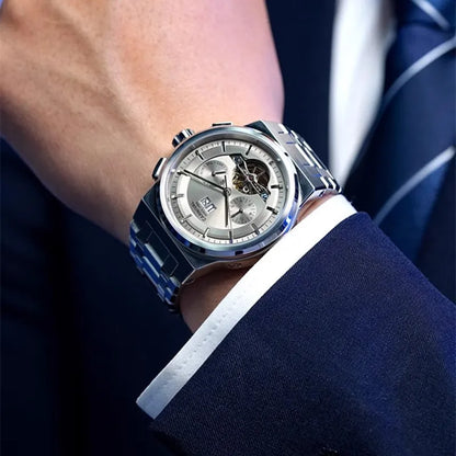 Reloj CARNIVAL Mens Sport Mechanical Watch Brand Luxury Tourbillon Automatic Wrist Watches for Men 50M Waterproof Montre Homme