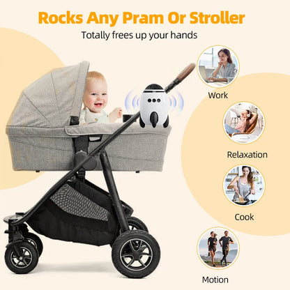 Portable Automatic Baby Rocker Device for Pram Stroller Hands Free Rocking With Soothing