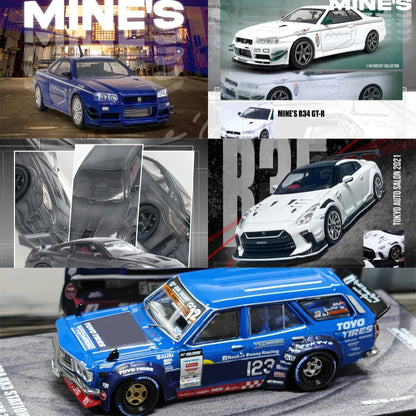 INNO 1:64 ROCKET BUNNY RX7 E30 M3 KPGC110 R34 R35 RX3 180SX Diecast Model Car