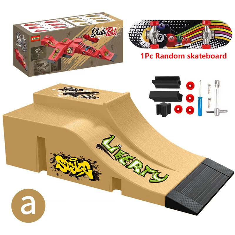 Finger Skateboard Children Toys Finger Sports Field Training Props Park Ramp Railings Slope Model Finger Skateboard Games