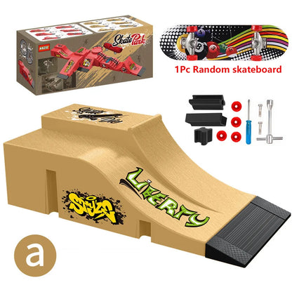 Finger Skateboard Children Toys Finger Sports Field Training Props Park Ramp Railings Slope Model Finger Skateboard Games