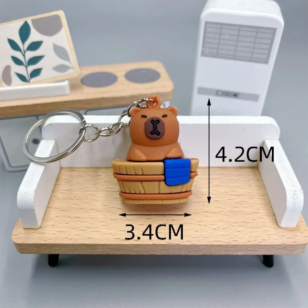 Creative Cute Capybara Keychains For Car Keychain Anime Cartoon Capibala Pendant  Women Doll Keyring Charm Holiday Gifts Jewelry
