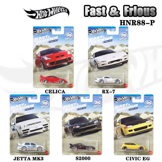 Hot Wheels Fast & Furious 1:64 Diecast Alloy Toy Car HNR88-P MAZDARX-7JETTA MK3 Car Culture Collectible Gift for Toy Collectors