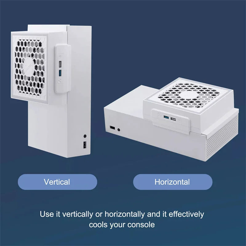 LED Cooling Fan Atmosphere Light 3 Gears Adjustable 5V 2.4A Console Fan 7 Lighting Modes Gaming Accessories For Xbox Series S