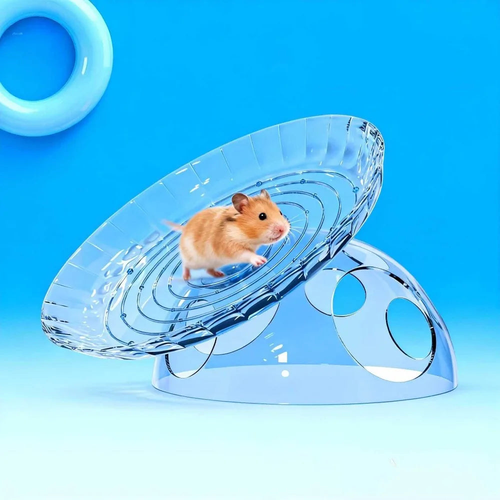 Non Slip Hamster Running Wheel Plastic Silent Hamster Exercise Wheel Wear-resistant Transparent Spinner Running Disc