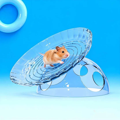 Non Slip Hamster Running Wheel Plastic Silent Hamster Exercise Wheel Wear-resistant Transparent Spinner Running Disc