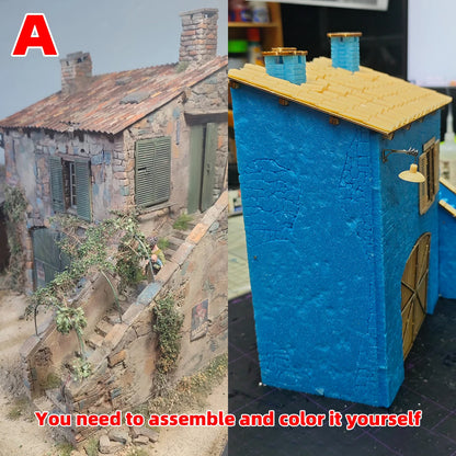 Assembly Architectural Model Building Rural Area Residence Bungalow Countryside Village Diorama Scale Model Kit 1/35 1/32