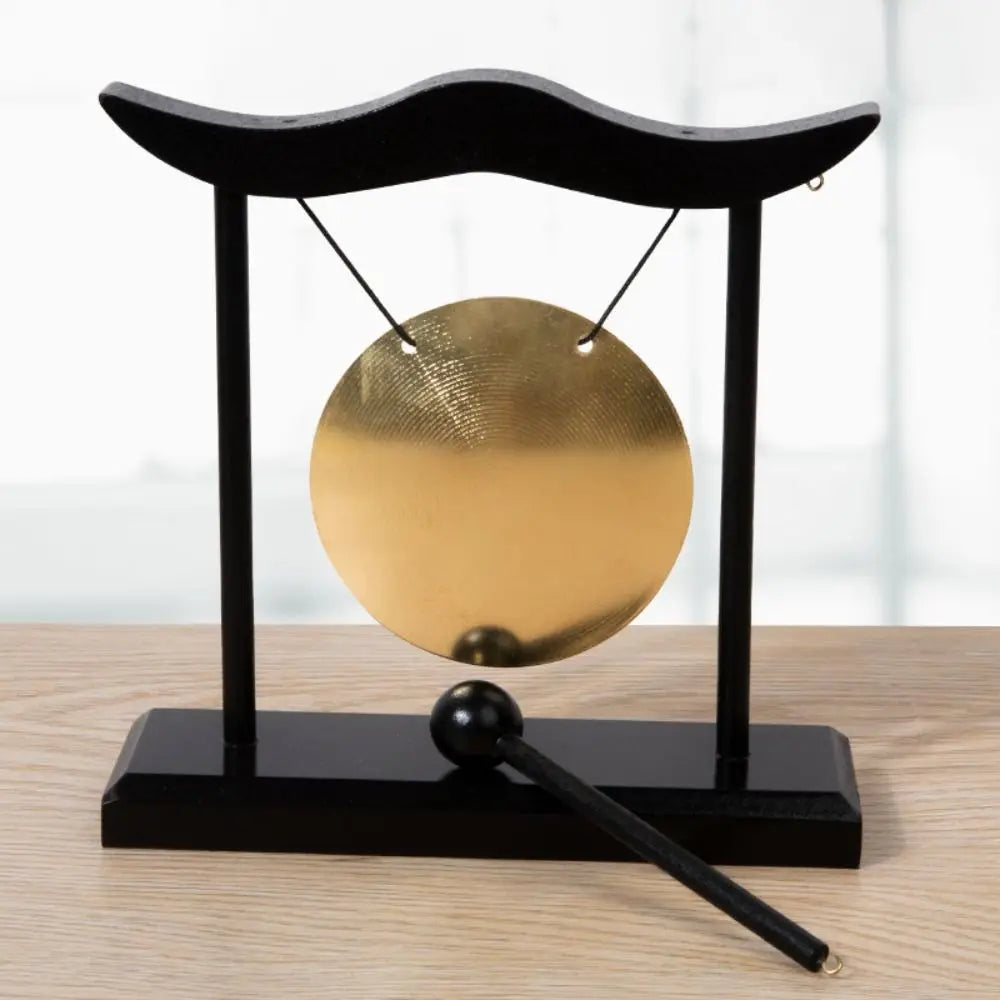 Relaxation Desktop Gong Fortune High Volume Copper Bell Wood Frame Meditation Feng Shui Metal Cymbals House Warming